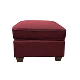 Red Sectional Sofa & 2 Pillows in Red Linen