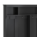Modern Style Multiple Functions Hallway Coat Rack with Metal Black Hooks