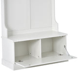 Hall Tree with 4 Hooks, Coat Hanger, Entryway Bench, Storage Bench