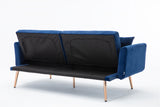 COOLMORE  Velvet  Sofa , Accent sofa .loveseat sofa with rose gold metal feet  and  Navy  Velvet