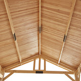 13x16 FT,Large shelf wood pergola .Solid Wood Gazebo with Waterproof Asphalt Roof, Outdoor Permanent Hardtop Gazebo Canopy for Patio, Garden, Backyard