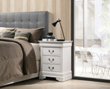 White 3 drawer nightstand