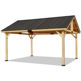 13x16 FT,Large shelf wood pergola .Solid Wood Gazebo with Waterproof Asphalt Roof, Outdoor Permanent Hardtop Gazebo Canopy for Patio, Garden, Backyard