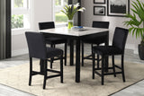 5-piece Counter Height Dining Table Set with One Faux Marble Dining Table