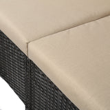 Lorita Outdoor 5-piece Dark Brown Wicker Sectional Sofa Set with Beige Cushions