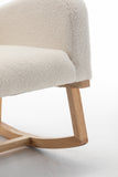 FONDHOME Modern Accent Rocking Chair, Upholstered Kids Glider Rocking Chair for Infants and Children, Teddy Material Comfort Arm Rocker, Lounge Armchair for Living Room, Beige