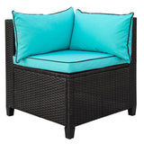 Wicker Rattan Patio Set, Sectional Outdoor Furniture Set with Cushions and Accent Pillows