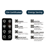 42 In Wall-Mounted (Surface) Electronic Fireplace-10 Colors Back Light