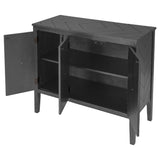 Storage Cabinet Wooden Cabinet with Adjustable Shelf, Antique Gray
