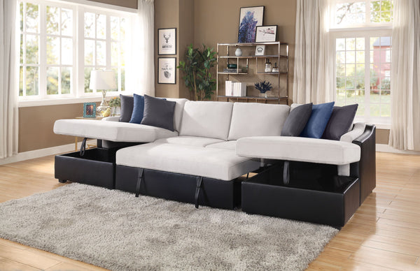 Beige Sectional Sofa w/Sleeper