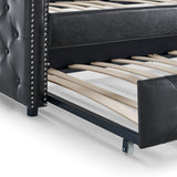 Daybed with Trundle Upholstered Tufted Sofa Bed
