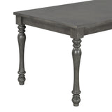 6-Piece Wood Dining Table Set Rectangular Table with Turned Legs, 4 Upholstered Chairs and Bench for Dining Room