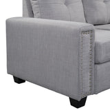 Light Grey Sectional Sofa with Ottoman