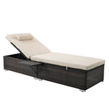 Outdoor Wicker Chaise Lounge - 2 Piece patio lounge chai; chase longue; lazy boy recliner; outdoor lounge chairs set of 2 beach chairs, recliner chair with side table
