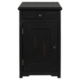 Nightstand, Classic Vintage Livingroom End Table Side Table with USB Ports and One Multifunctional Drawer with cup holders, Espresso