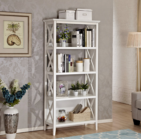 4 Tier Bookcase White