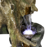 47" Tall Indoor/Outdoor Water Fountain Rainforest Waterfall with LED Lights