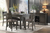 Counter Height 5pc Dining Set Grey Finish Dining Table