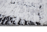 Ebony Tracks Gray and Black Polyester Area Rug  5x8