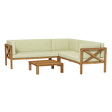 Claudio Solid Wood 5 - Person Seating Group with Cushions