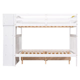 Full Over Full Bunk Bed with 2 Drawers and Staircase