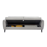 Grey Modern flat  Sofa Bed with Storage Box for Compact Living Space