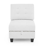 U shape Modular Sectional Sofa，DIY Combination，includes Seven Single Chair， Four Corner and One Ottoman，Ivory