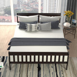 Sleigh Queen Size Wood Platform Bed  for Espresso color