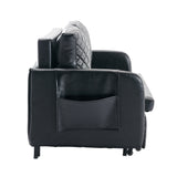 COOLMORE Convertible Sleeper Sofa Bed, Modern Velvet Loveseat Couch with Pull Out Bed, Small Love Seat Futon Sofa Bed with Headboard, 2 Pillows & Side Pockets for Living Room