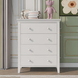 3 Pieces Traditional Concise Style White Bedroom Sets, Nightstand+Chest+Full Bed
