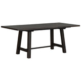 Retro Industrial Style 7-Piece Dining Table Set Extendable Table with 18” Leaf and Six Wood Chairs