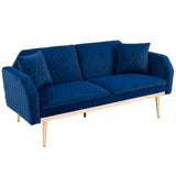 COOLMORE  Velvet  Sofa , Accent sofa .loveseat sofa with rose gold metal feet  and  Teal  Velvet