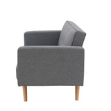 Dark Grey Double Corner Folding Sofa Bed, Two Throw Pillows