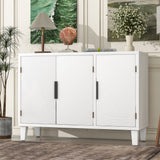 U-Style Accent Storage Cabinet Sideboard Wooden Cabinet with Antique Pattern Doors for Hallway, Entryway, Living Room, Bedroom