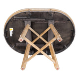Round Extendable Dining Table with 16" Leaf Wood Kitchen Table
