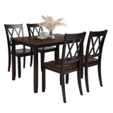5-Piece Dining Table Set and Chairs Black