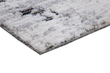 Ebony Tracks Gray and Black Polyester Area Rug  5x8