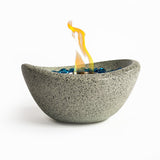 Tabletop Fire Pit Beige, Outdoor & Indoor Fire Pit, Portable Concrete Fire Pit, Personal Ethanol Fireplace, Outdoor Table Top Fire Pit, Mini Fire Pit Smokeless Fire Bowl