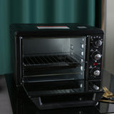 Simple Deluxe Toaster Oven with 20Litres Capacity,Compact Size Countertop Toaster, Easy to Control with Timer-Bake-Broil-Toast Setting, 1200W, Stainless Steel,16x11in,Black,Extra Large