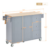 Rolling Mobile Kitchen Island with Solid Wood Top and Locking Wheels