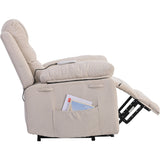 Massage Recliner,Power Lift Chair for Elderly with Adjustable Massage and Heating Function,Recliner Chair with Infinite Position and Side Pocket for Living Room ,Beige