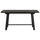 Retro Industrial Style 7-Piece Dining Table Set Extendable Table with 18” Leaf and Six Wood Chairs