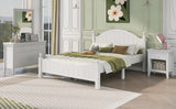 4 Pieces Traditional Concise Style White Bedroom Sets, Nightstand+ Dresser+ Mirror+ Full Bed