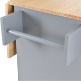Grey Rolling Mobile Kitchen Island cart