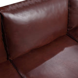 Brown Mid-Century Sectional Corner Sofa L-shape