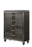 King 6 PC LED Bedroom set made with Gunmetal Copper finish