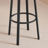Swivel Bar Stool, High Bar Stool With Backrest, PU Soft Seat Cushion, Industrial, Thickened Iron Frame, Footrest.（Rustic Brown，13.4’’w x 40.5’’h）