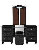 Queen 4 Piece Vanity Upholstered Bedroom Set