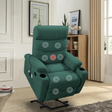 Liyasi Electric Power Lift Recliner Chair Sofa with Massage and Heat for Elderly, 3 Positions, 2 Side Pockets and Cup Holders, USB Ports, High-end quality fabric