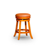 24" Counter Stool, Natural Finish, Saddle Leather Seat